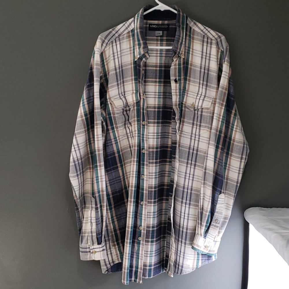 MWG Apparel LS Button-down Flannel Shirt Mens LT